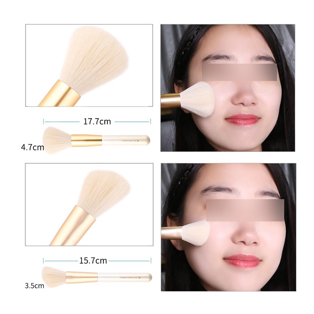ZOREYA 10pcs Pearl White Portable Professional Makeup Blending Brushes Set with Storage Bag