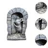 Mouse Door Statue Cute Craft Interesting Garden Decor for Yard Shelves Indoor Outdoor