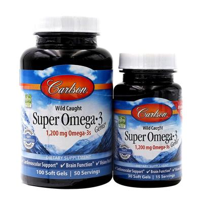 Super acizi grași Omega-3 (100 capsule moi + 30 capsule moi) 1200 mg, 130 capsule moi