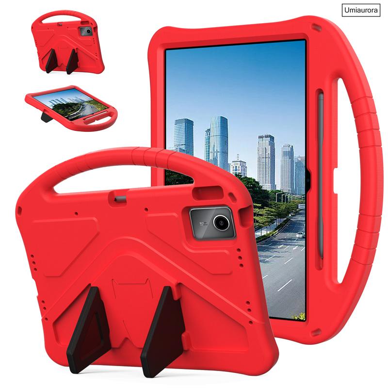 Pour Idea Tab Plus 12,1 pouces TB361FU TB361ZU TB365FC Étui Housse de Tablette Enfant Antichoc en EVA Poignée Portative Support Funda TB361FU or TB361ZU rouge