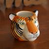 Ceramic Vase Simulated Animal Sculpture Tiger Shaped Tiger Head Cartoon Handicraft Ornaments Flower Vase Home Decoration