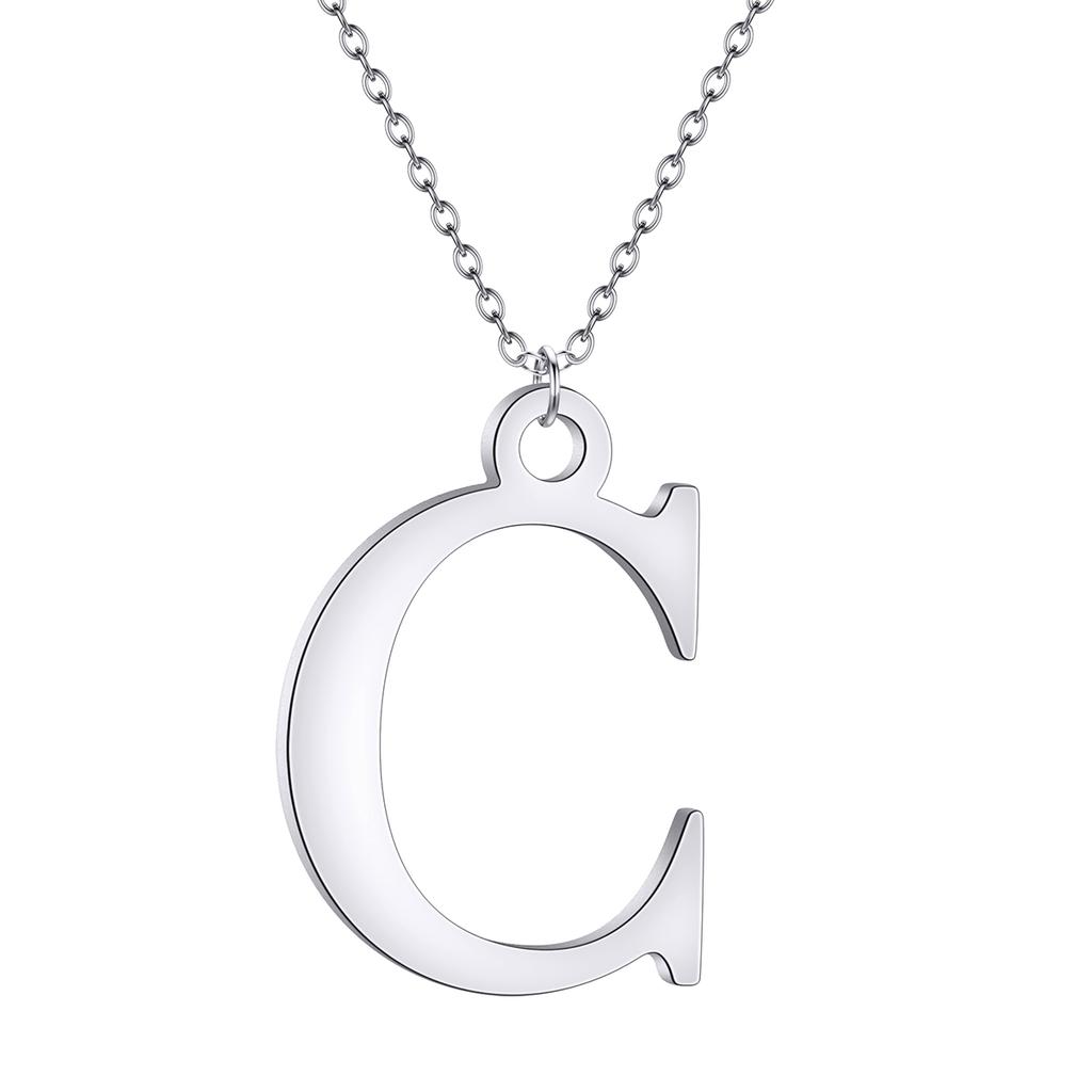 Kinitial A-Z English Alphabet Letter Pendants Necklaces For Women Metal Jewelry Simple Initial Chain Choker Collares