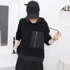 DIMANAF 2025 Plus Size Pullover Autumn Hoodie T-shirt Women Asymmetrical Solid Short Sleeve Loose Tees