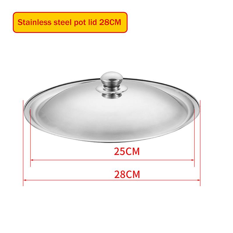 10-32 cm Edelstahl Runder Topfdeckel Universal Ersatz Bratpfannendeckel Glatte Kante Spülmaschinenfest Für Stielpfanne Wok Topf