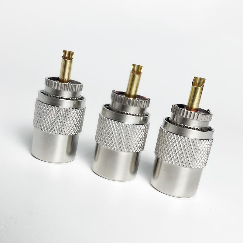 UHF Male Plug & N-Type Male Plug - Crimp Connector for RG58/RG59/RG6U Coaxial Cable - Gold Plated Brass RF Connector UHF MALE