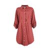 Women's Loose-fitting V-neck Long-sleeved Dress Print Work Shirt Dress