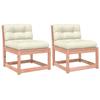 VidaXL Garden Sofas Without Armrests and Cushions 2 Pcs, Terrace Seat with Backrest, Outdoor Patio Furniture, Wood 844707