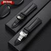 12/14/16/18/20/22mm Genuine Calfskin Watch Straps Casual Business Leather Watchband Stainless Steel Butterfly Buckle Wristband
