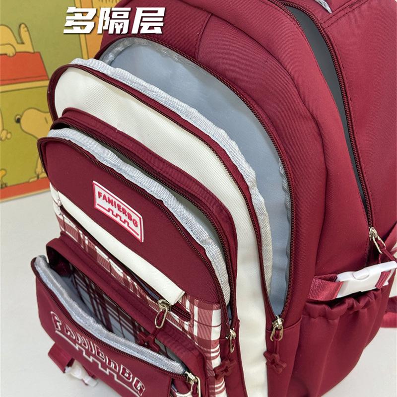 Schoolbag high-value niche students class schoolbag large capacity junior high school students backpack girls multi-layer backpack wholesale