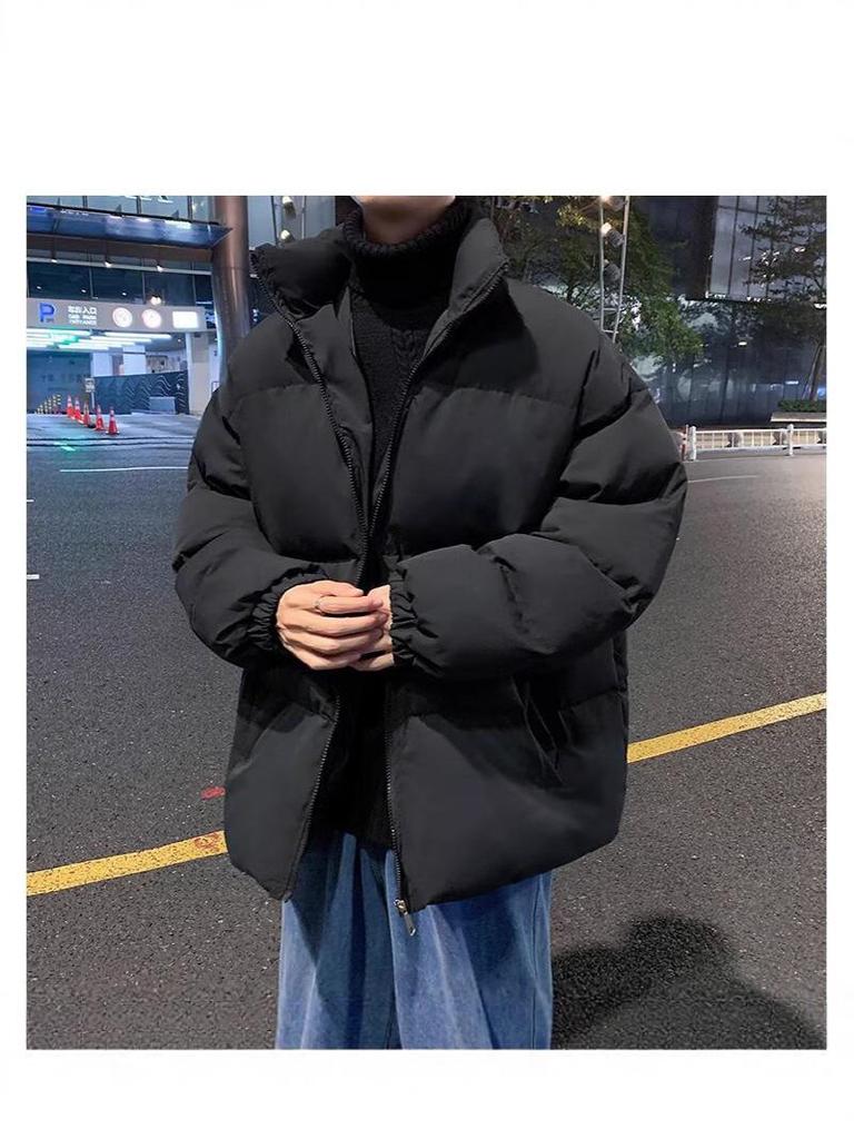 Men's 2025 Thickened Winter Cotton Puffer Jacket - Trendy Loose Stand Collar