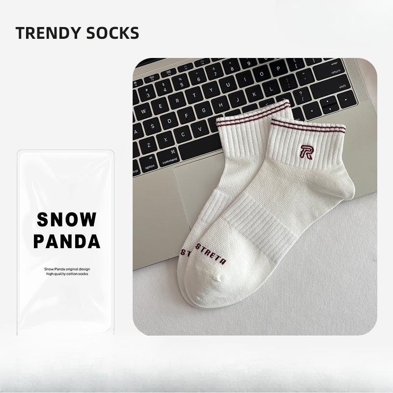 

Men s Cotton Socks for Spring and Summer, Sports Socks with Embroidered Mesh for Ventilation, Thin Short Socks with Short Sleeves 1 pair белый