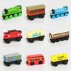 Colorful Wooden Magnetic Train Set For Kids With Interactive Push-pull Features