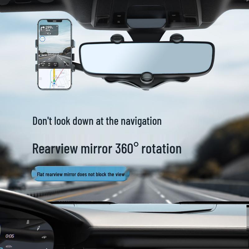 2022 Rearview Mirror Dash Cam with AR Navigation & Phone Holder