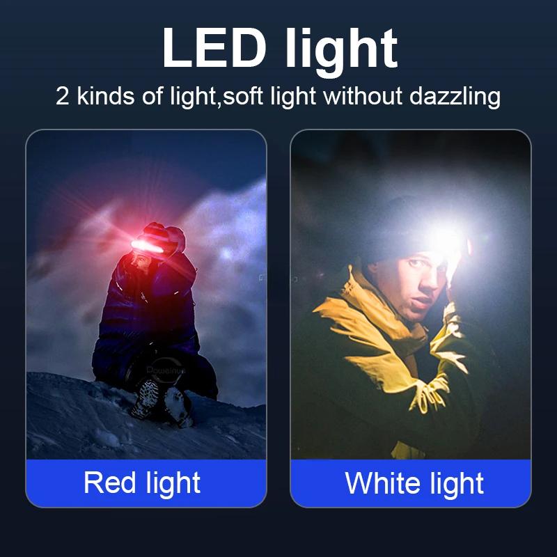 Newest LED Headlamp 18650 Outdoor Riding Lights Night Running Powerful Head Lamp Type-C Charging MINI Headlight Camping Lantern