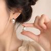 Copper-Plated Gold Brushed Frosted Women's Luxury Earrings – Versatile, Chubby Hoops Ear Jewelry