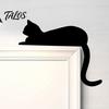 Niedliches Tier Tür Eckschild Holzschwarze Katze Topper, Minimalistisches Silhouette Rahmen Schild, Dekoratives Liebhaber Einweihungsgeschenk Deko für Wohnzimmer