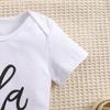 1-18 Months Baby Cute Spanish Letters "Hola Tio" Print Cotton Bodysuit Casual Short Sleeve Jumpsuit