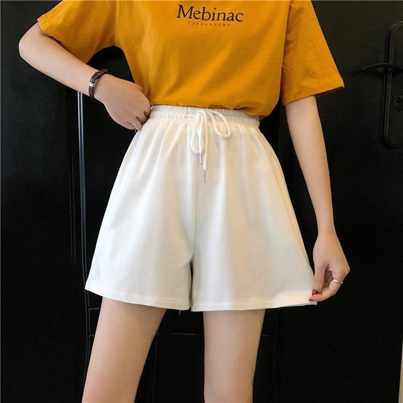 Dívčí letní oblečení, volné pyžamové kalhoty se širokými nohavicemi, sportovní kalhoty s vysokým pasem a zeštíhlujícími sportovními kalhotami