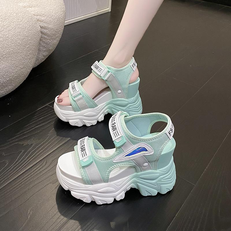 Fashion Platform Sandals Women 2025 New Summer Chunky Peep Toe High Heels Female Wedges Shoes for Women Fish Toe Red Sandalia