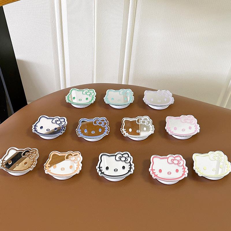 Color Lines Kt Cat Mirror Mobile Phone Airbag Bracket Wind Back Sticker Retractable Lazy Desktop Bracket