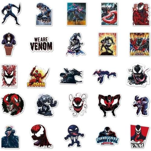 Venom Stickers, 50 Stickers, Popular Movie, Cute DIY, Smartphone, Suitcase, Guitar, Diary, Moe Goods, Gift, Birthday Party Supplies, Cute Party Decals