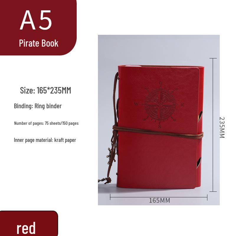 Piratisch Nautisches A5A6A7 Loseblatt-Notizbuch: Business-Stil Tragbarer Terminkalender