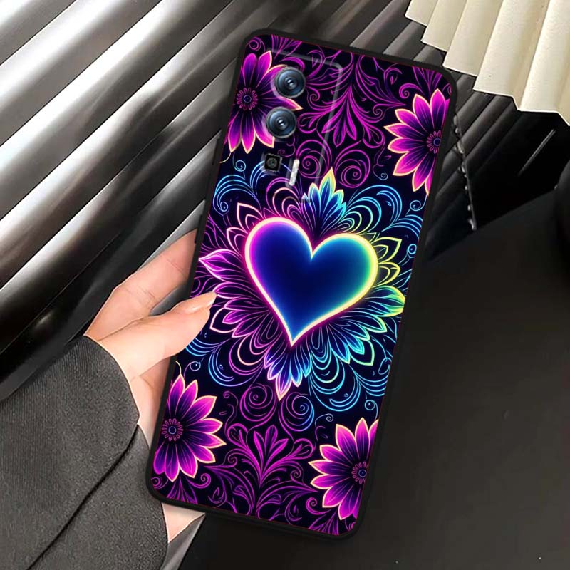 Luxurious Love Design Art For Xiaomi Redmi 12 13C 12C 13 10C 9T A2 9A 9C 7A Note 10S 8T 10 9 8 Pro 4G 5G Black Phone Case