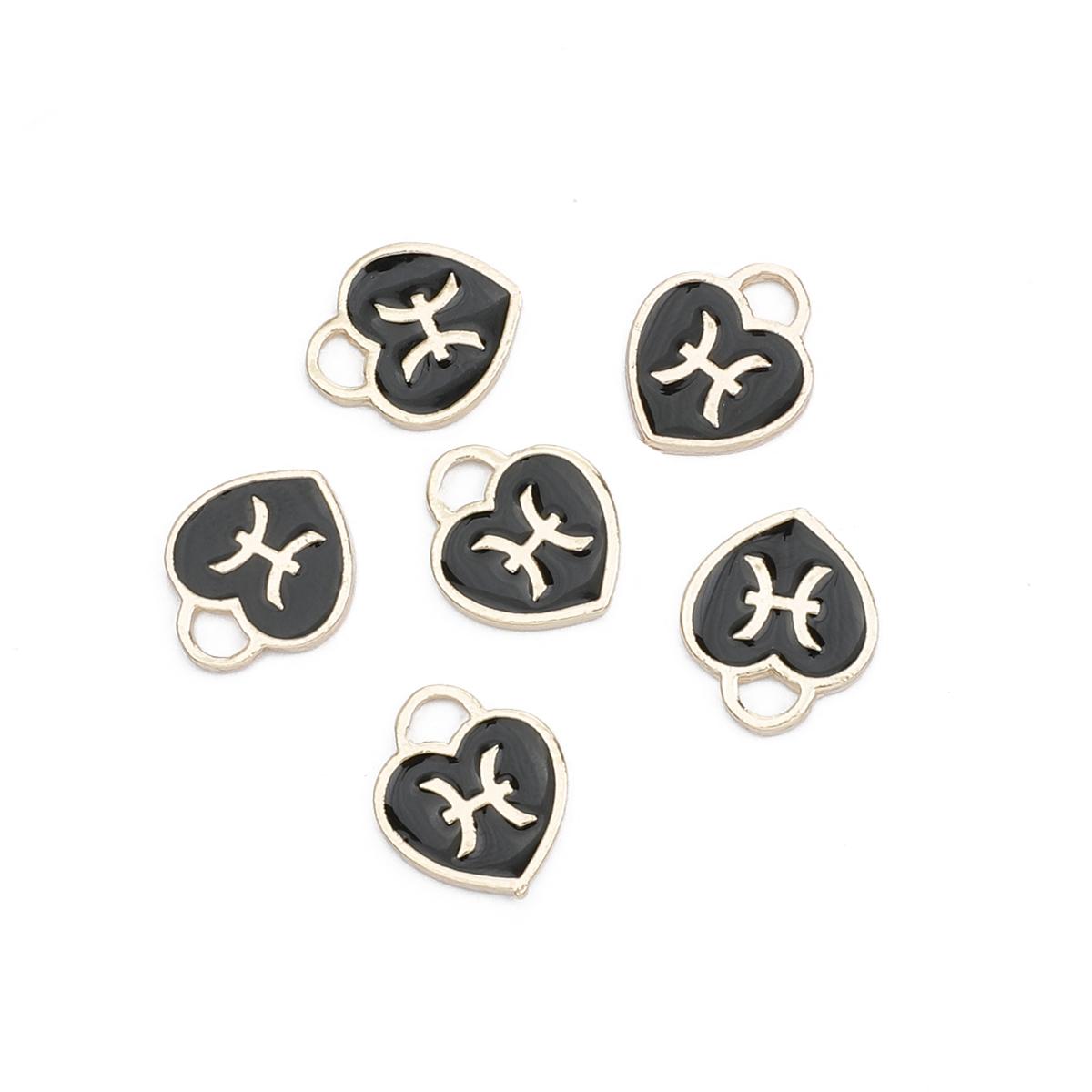 

10/12 шт., металлические эмалированные подвески в виде созвездия, подвеска для самостоятельного изготовления ювелирных изделий, ожерелье, серьги, аксессуары Pisces 10pcs