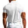 Men's Solid Waffle Knit Casual Polo Shirt Men Breathable Plus Size Sports Classic Polo Tee Daily Wear Short Sleeve Polo Shirts