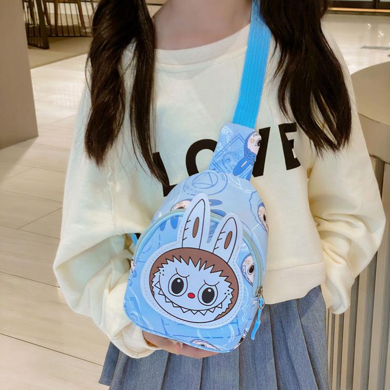 1ks Dětská kreslená taška přes hruď Labubu Velkokapacitní batoh Vodotěsný Kawaii Hnědé monstrum Děti Roztomilá taška přes rameno