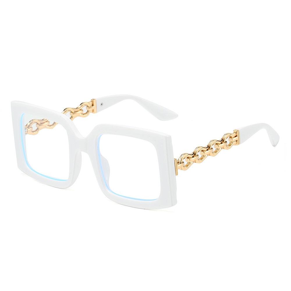 JYL TS Sunglasses UV Square Large Frame Chain/3242