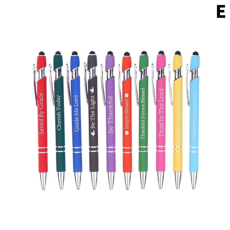 12 Lustige Motivationsstifte Mit Stylus-Spitze – Schwarze Tinte, Mit Positiven Sprüchen