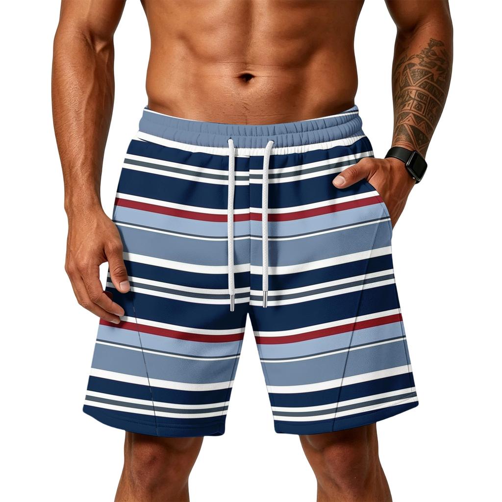 Men's Loose Fit Air Layer Athletic Shorts with Pockets Elastic Waistband Drawstring Gym Training Beach Casual Shorts