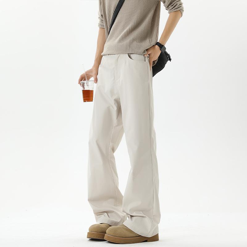 Men Cleanfit Black Draped Loose Straight Flared Casual Pants