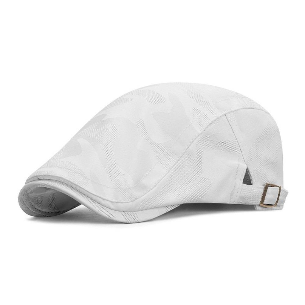 Breathable Thin Beret Hat Sun Protection Adjustable Newsboy Hat Leisure Visor Cap Mesh Shade Duck Tongue Hat Spring Summer