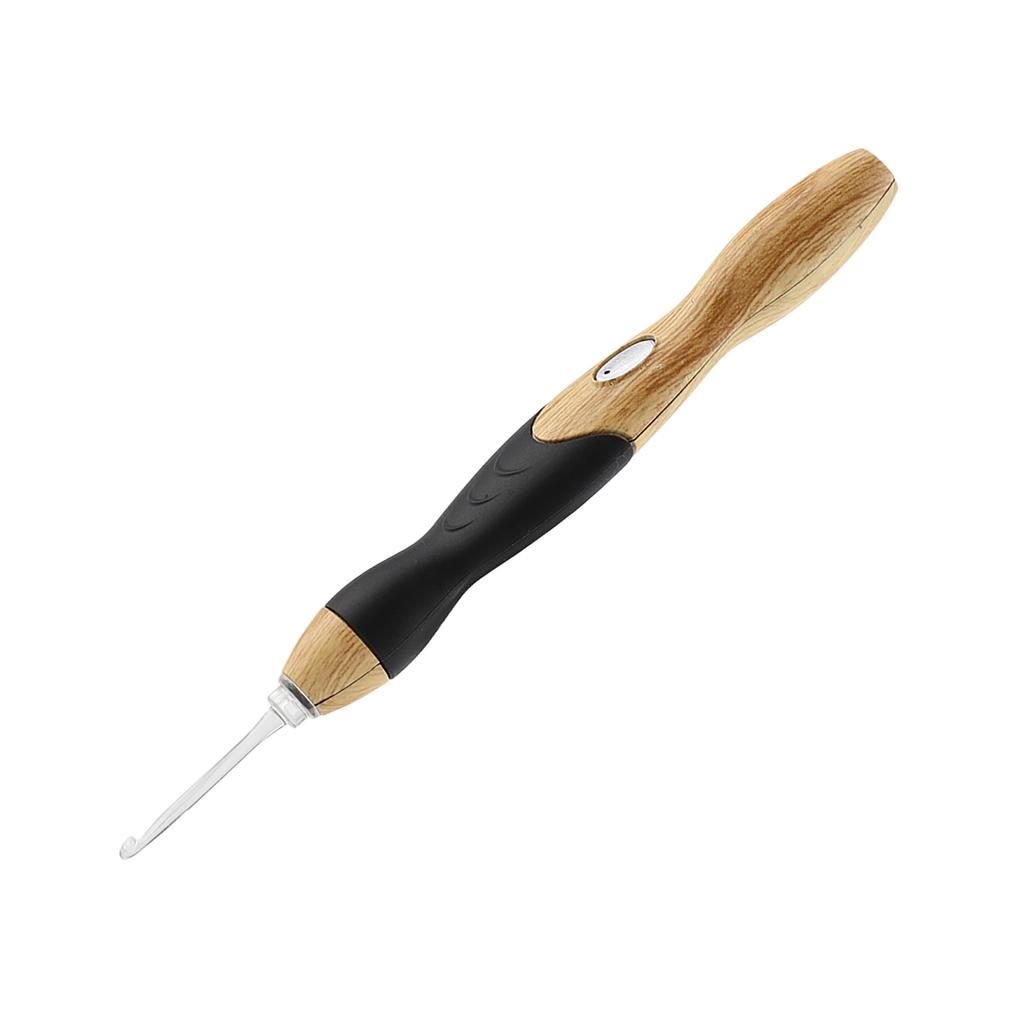 9 In 1 USB Rehargeable Light Up Crochet Hooks Hand Weave Sewing Tools (Handle with Silicone)