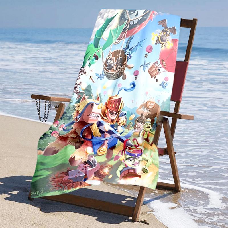 Ultra-Soft Beach Towel with Clash Royale Theme,Ideal for Pool - Camping, Diving - Perfect Travel Essential, Vibrant Beach Towel.