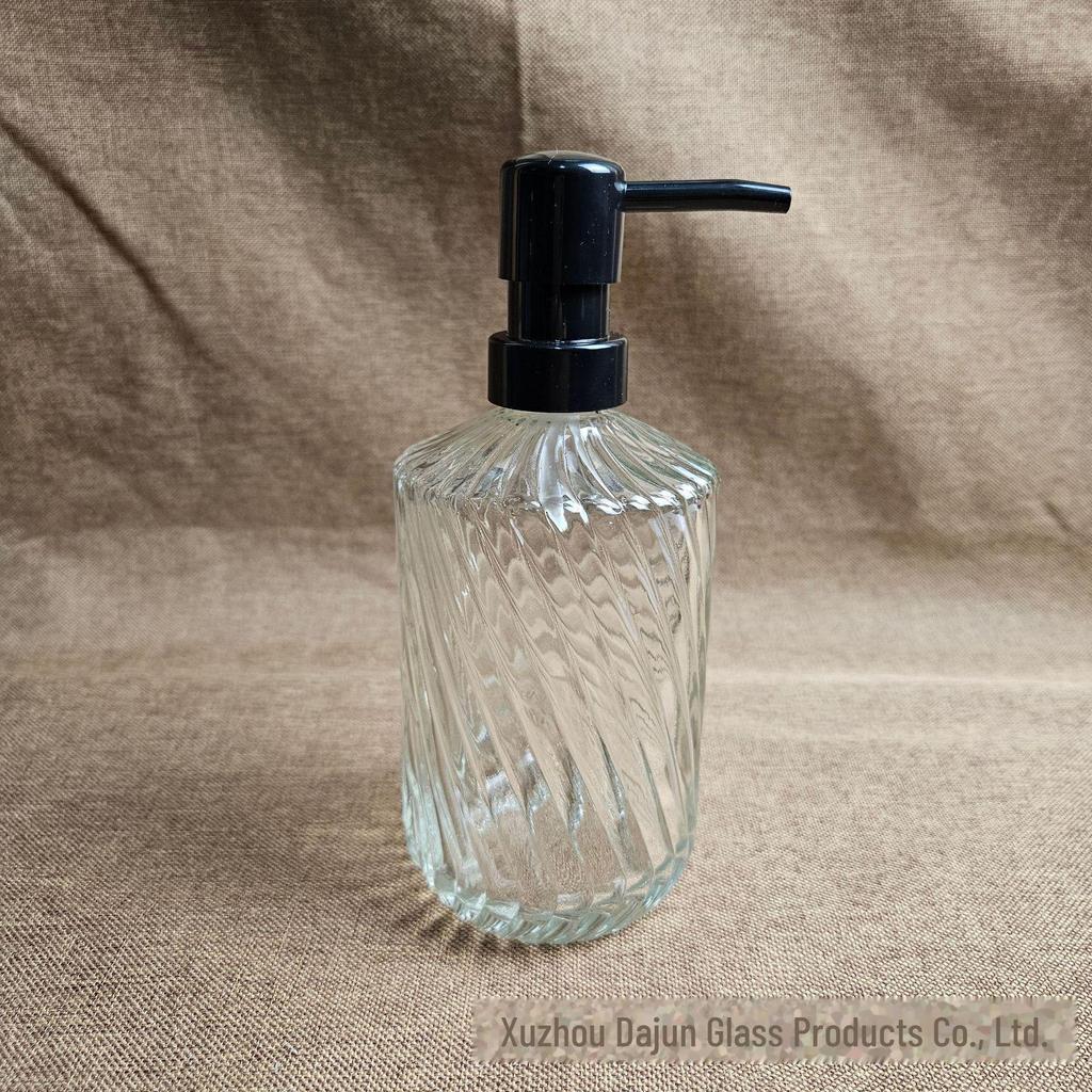 Twill Style High-Value Glass Squeeze Bottle for Lotion, Shower Gel, and Shampoo
