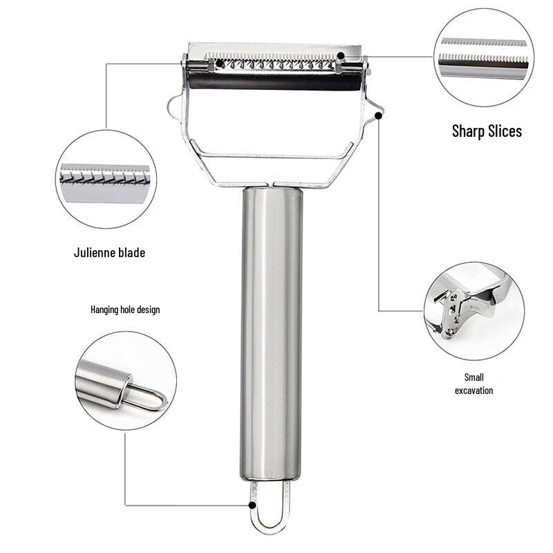 Ruhan Stainless Steel 2-in-1 Peeler Shredder (5-Pack)