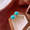 Retro Small Stone & Imitation Pearl Silver Stud Earrings - Fashionable, High-End, Simple Design for Women