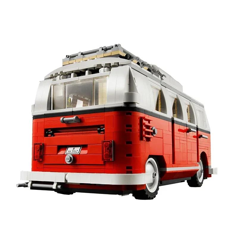 1354PCS Volkswagen T1 Camper Bricks Van Car Bluding Blocks High Techc Ideas Bus Compatible Technical 10220 Toy Kid Gift
