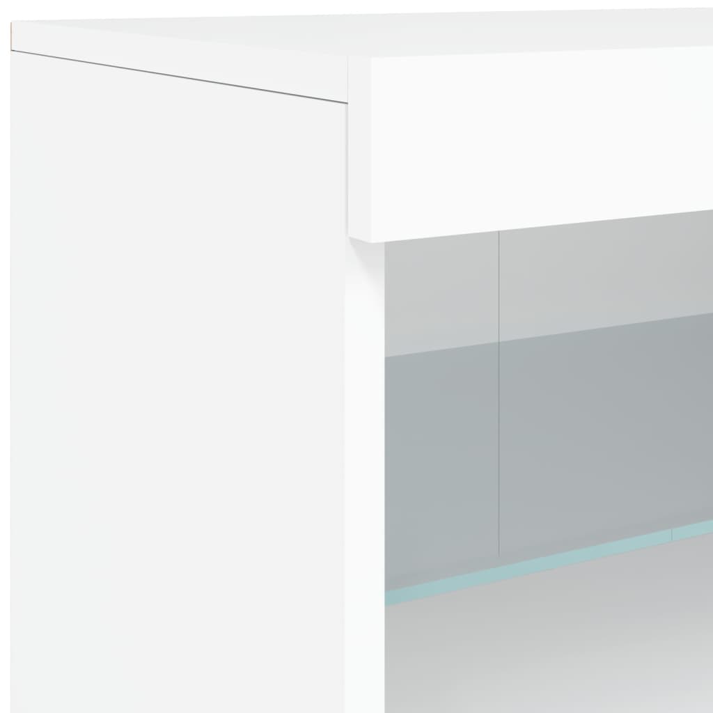 White Sideboard with LED Lights 123 X 37 X 67 Cm