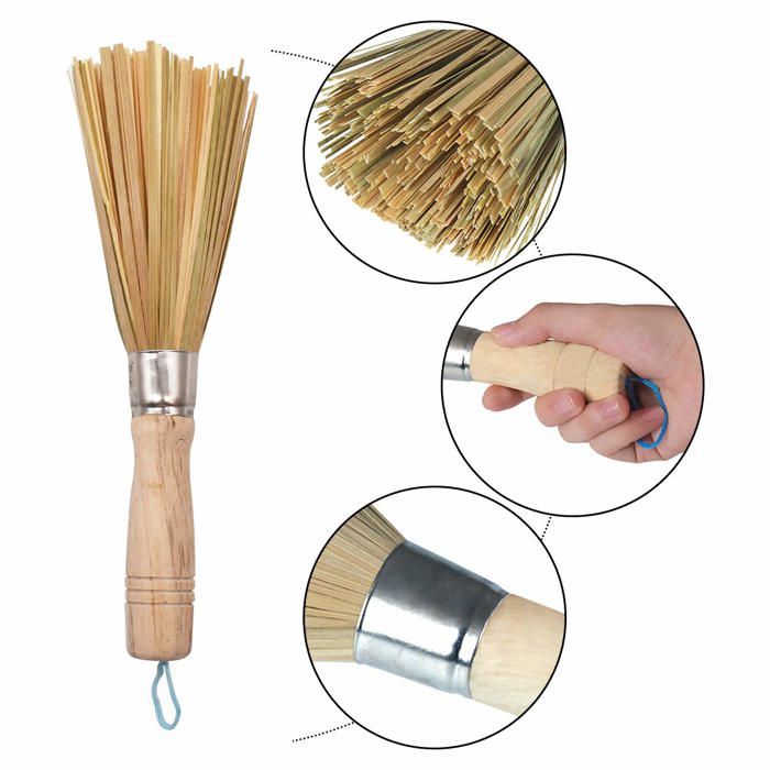 Accessoire de cuisine - roadloo - set de brosses en bambou - résistantes à l'huile - écologiques - 4 pièces