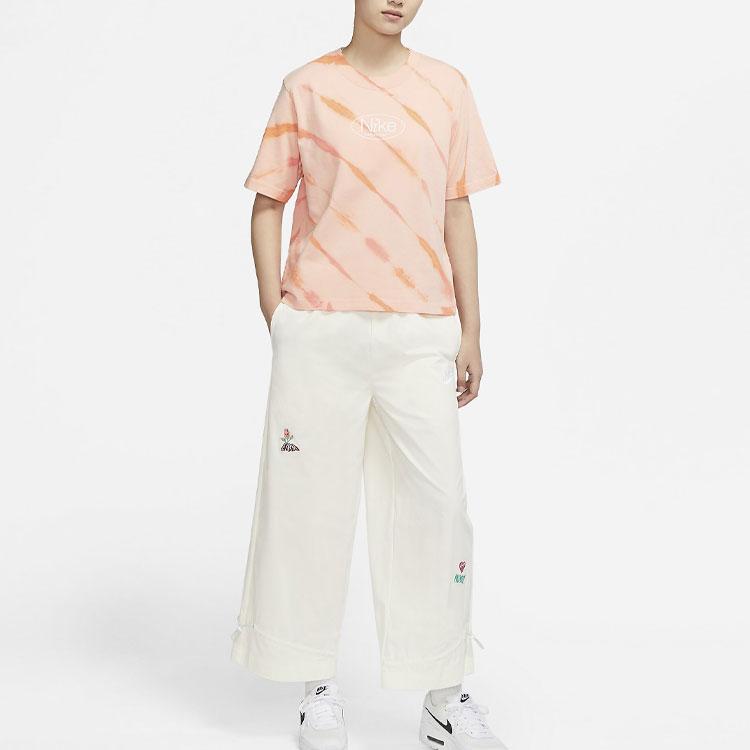 Nike Sportswear Gradient Logo Comfortable Moisture-Wicking Ultra-Light Breathable Stretch Loose Knit Crew Neck Short Sleeve T-Shirt DQ3142-800