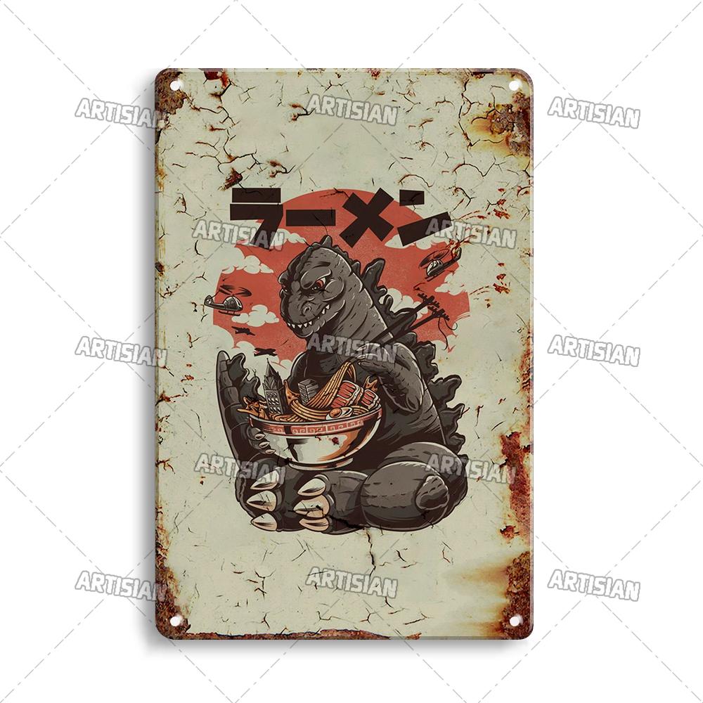 Japanese Comics Metal Poster Food Metal Tin Sign Wall Plate Kitchen Man Cave Cafe Metal Plaque Rusty Industrial Decor