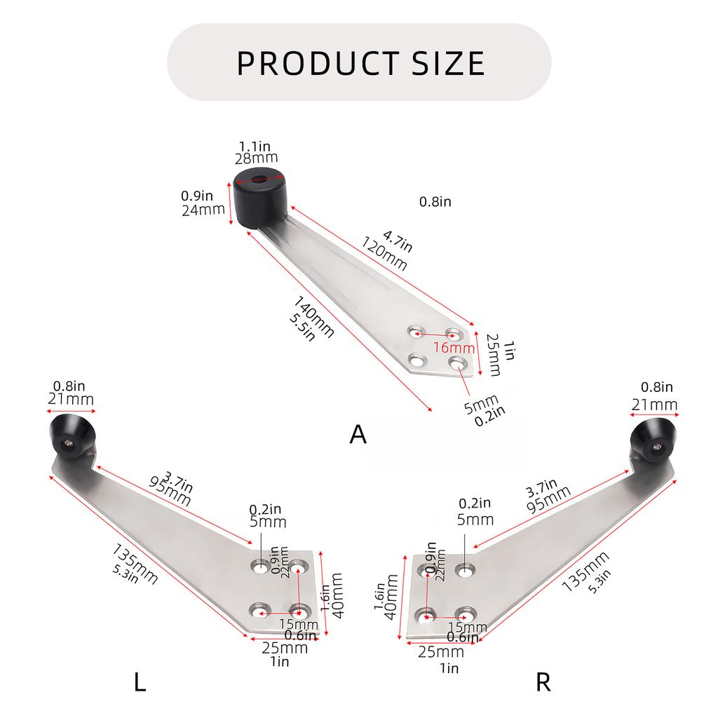 Elegant Floor Door Stop Steel Door Stopper Versatile Metal Doorstop Functional Door Stopper Robusts Door Wedge for Home