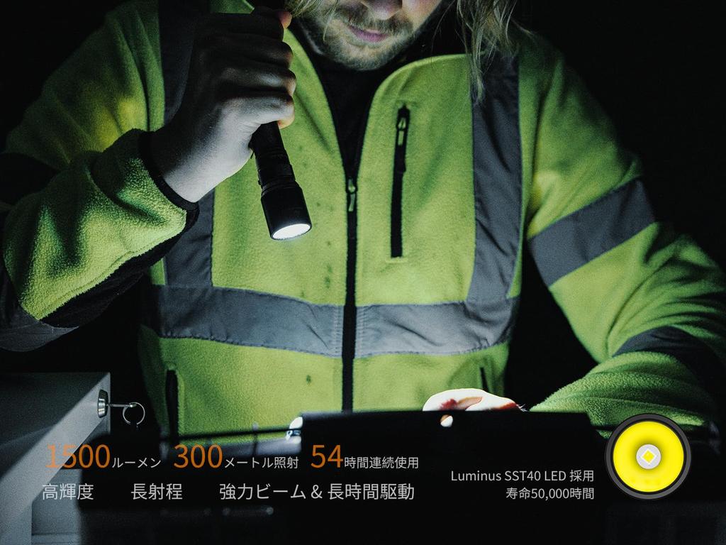 Fenix C6 Powerful LED 1500 Lumens 300 Meter Beam 2600mAh USB IP68 Waterproof and 54 Hours of Standby Magnetic Lightweight Design for Emergency Power