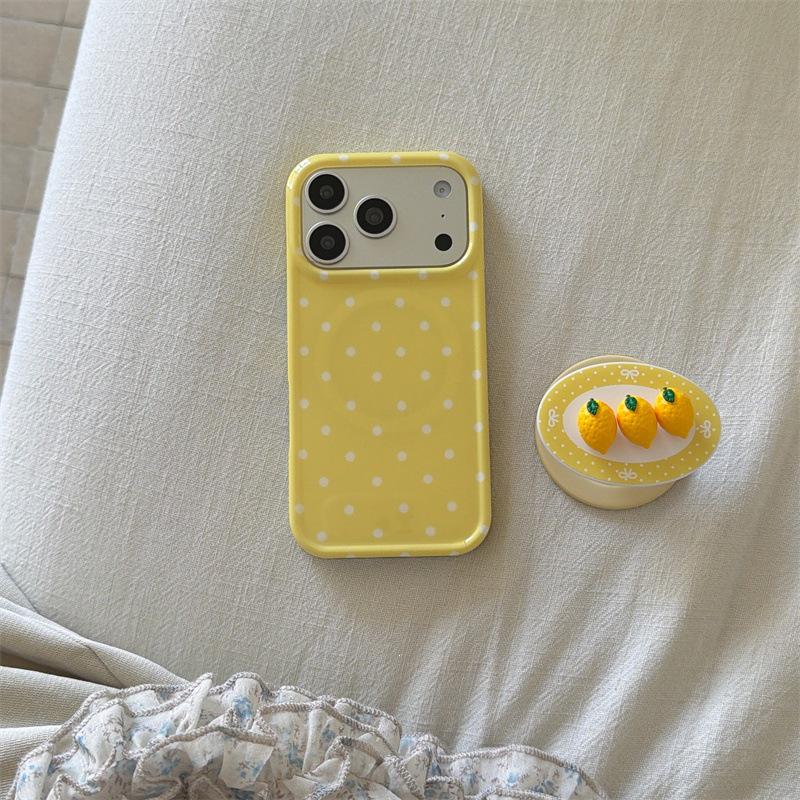 3D Lemon Peach Magnetic Stand Case for iPhone 17/16 Pro Max/15 Pro