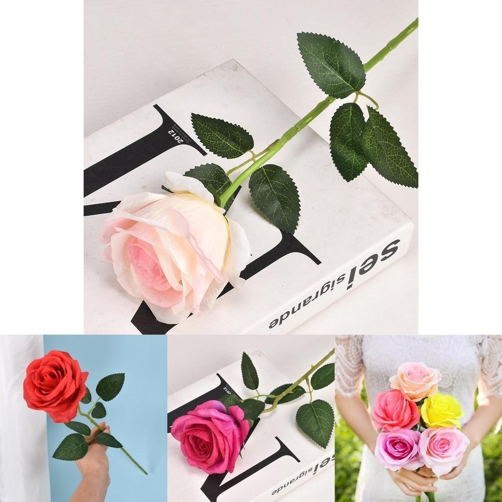 50cm Long Stem Artificial Roses Elegant Fake Silk Flowers For Wedding Home Decor