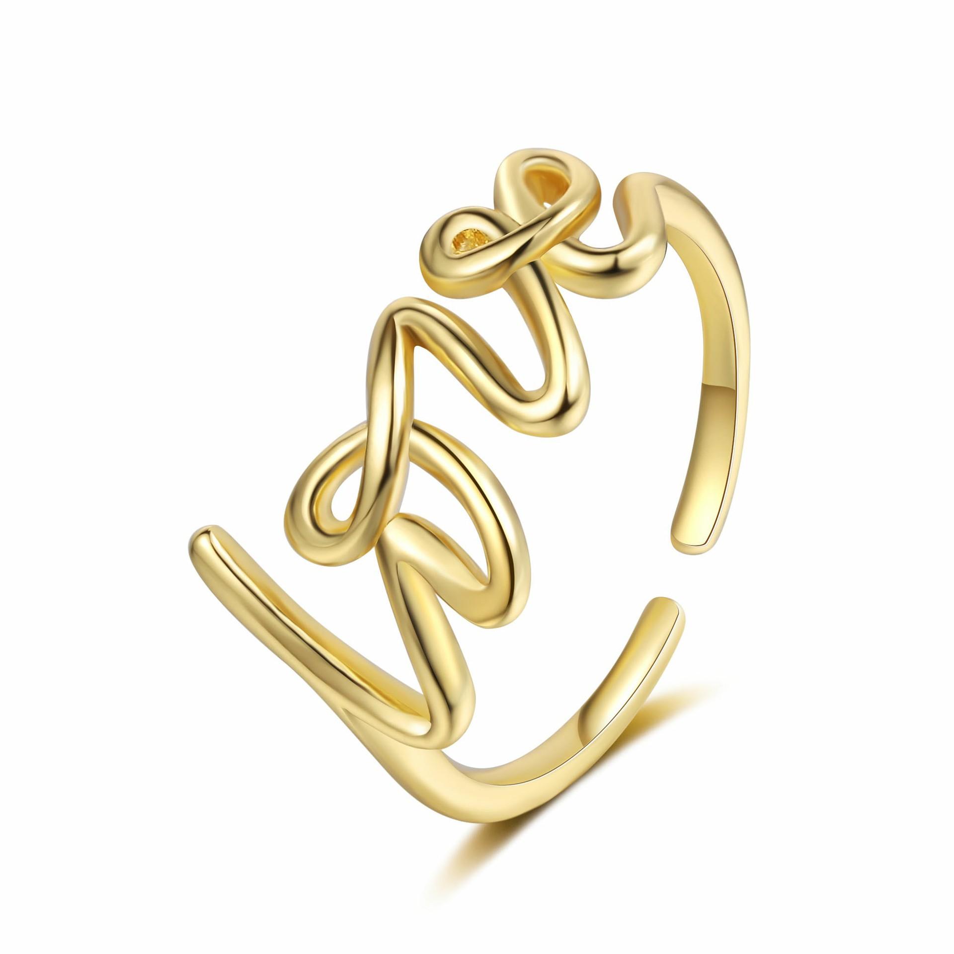 2026 Personality LOVE Couple Love English Ring Women s Fashion Simple Open Index Finger Ring Resizable